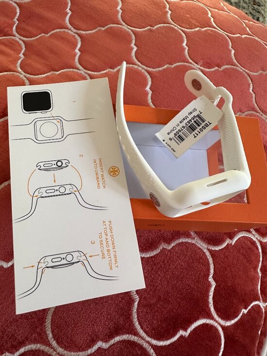 Tory Burch Apple Watch Band 41mm White Silicone Strap The T Monogram TBS0106 main image 5